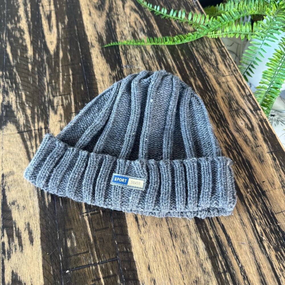 Sport Silver – Grey Knit Winter Beanie Hat